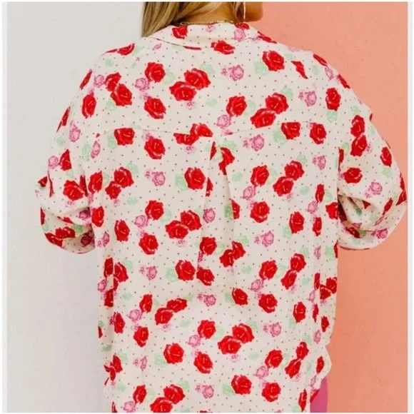 FATE The Alessandro Floral Blouse Long Sleeve Size Large NEW - Picture 15 of 16